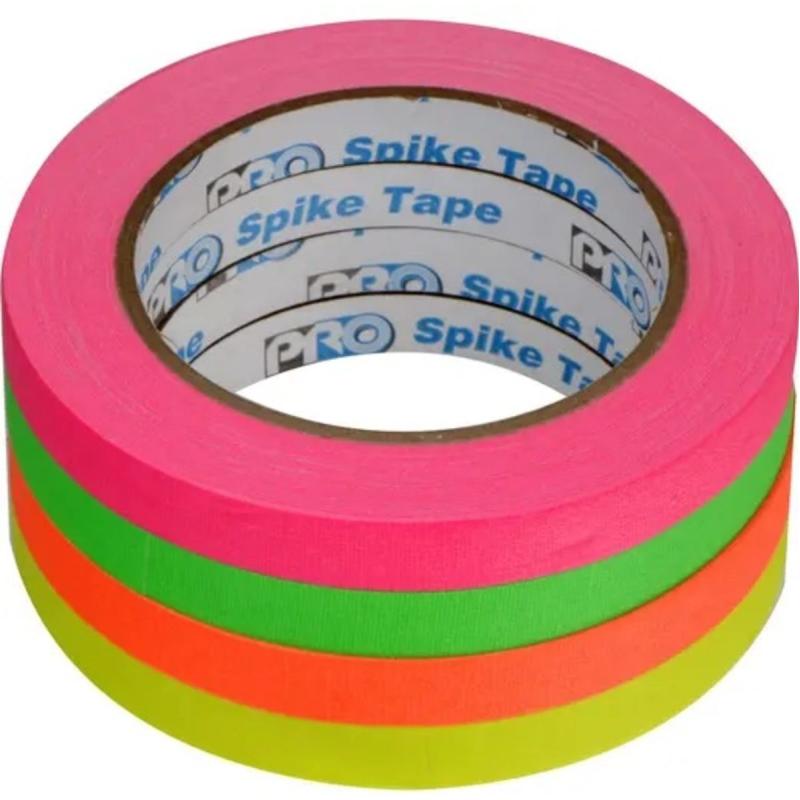 Pro Tapes Pro Spike Stack 12mm X 18m Cloth Tape 4 Fluorescent Colours