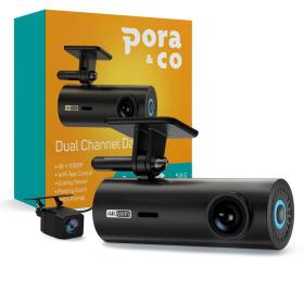 Pora&amp;Co Dashcam Dual Lens 4K Â€ For Achter Camera