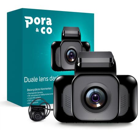 Pora&amp;Co Dashcam 4K Ultra HD Â€ 3 inch LCD Scherm