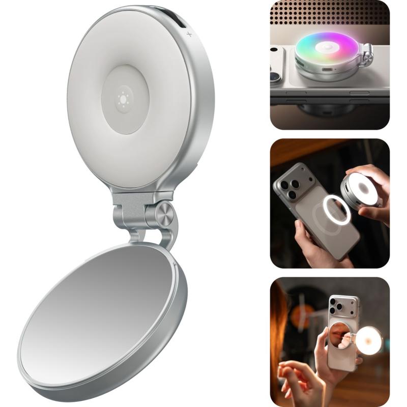 Telesin RGB Magnetic Selfie Ringlamp - Silver