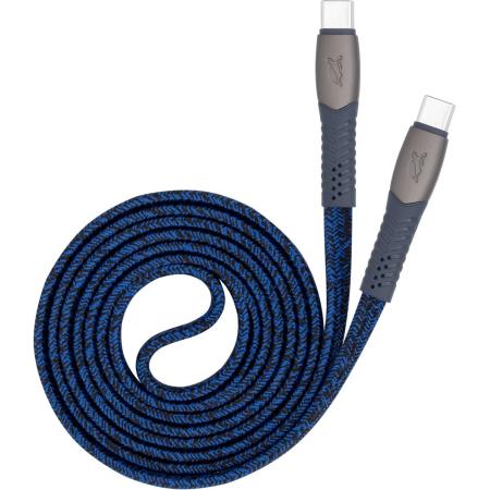 RIVACASE PS6105 BL12 ENG Type-C / Type-C Nylon Braided Cable 1.2m - Blue