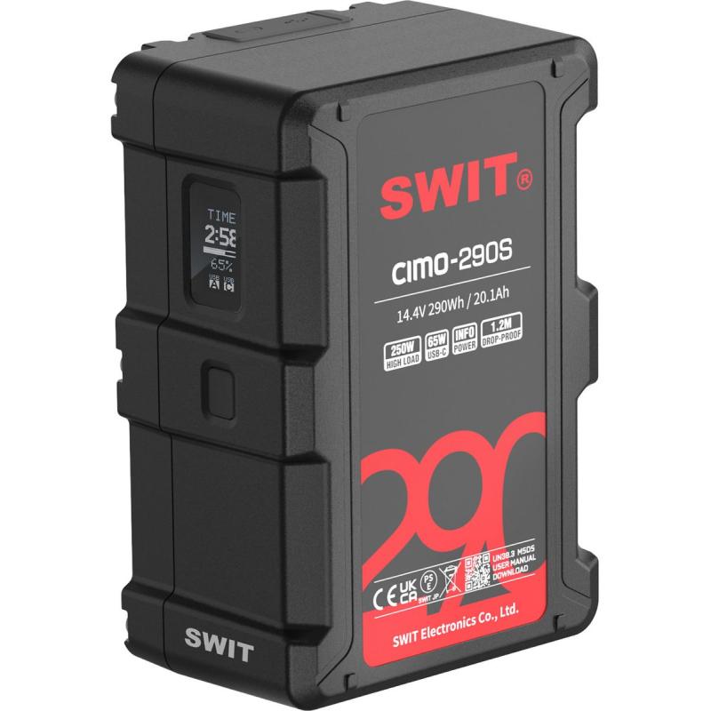 SWIT CIMO-290S CIMO-290S | 290WH 250W High Load V-Mount Battery w/ USB-C OLED