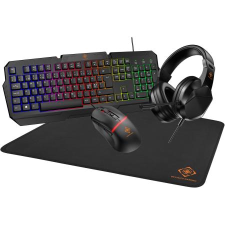 Deltaco Gaming Set-Up Kit (Headset Keyboard Us Layout Mouse Mousepad)