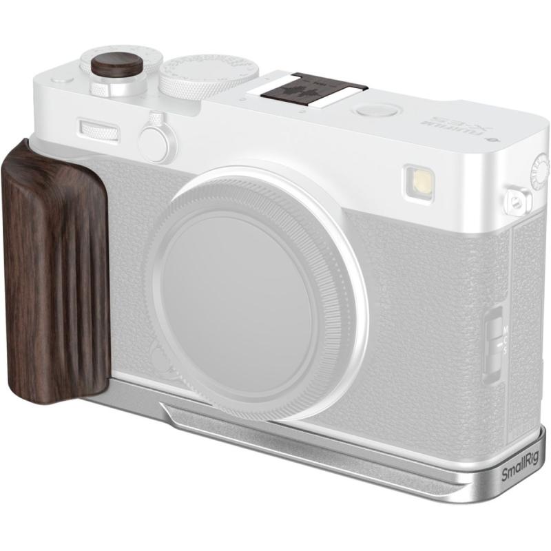 SmallRig 6236 L-Shaped Mount Plate w/ Wooden Handle For Fujifilm X-E5 (Silver)