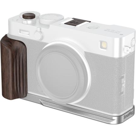 SmallRig 6236 L-Shaped Mount Plate w/ Wooden Handle For Fujifilm X-E5 (Silver)