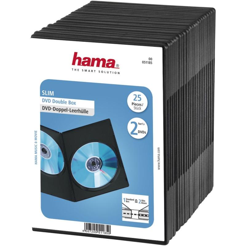 Hama DVD Slim Double-Box 25 Pak Black NML