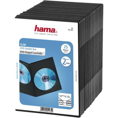 Hama DVD Slim Double-Box 25 Pak Black NML