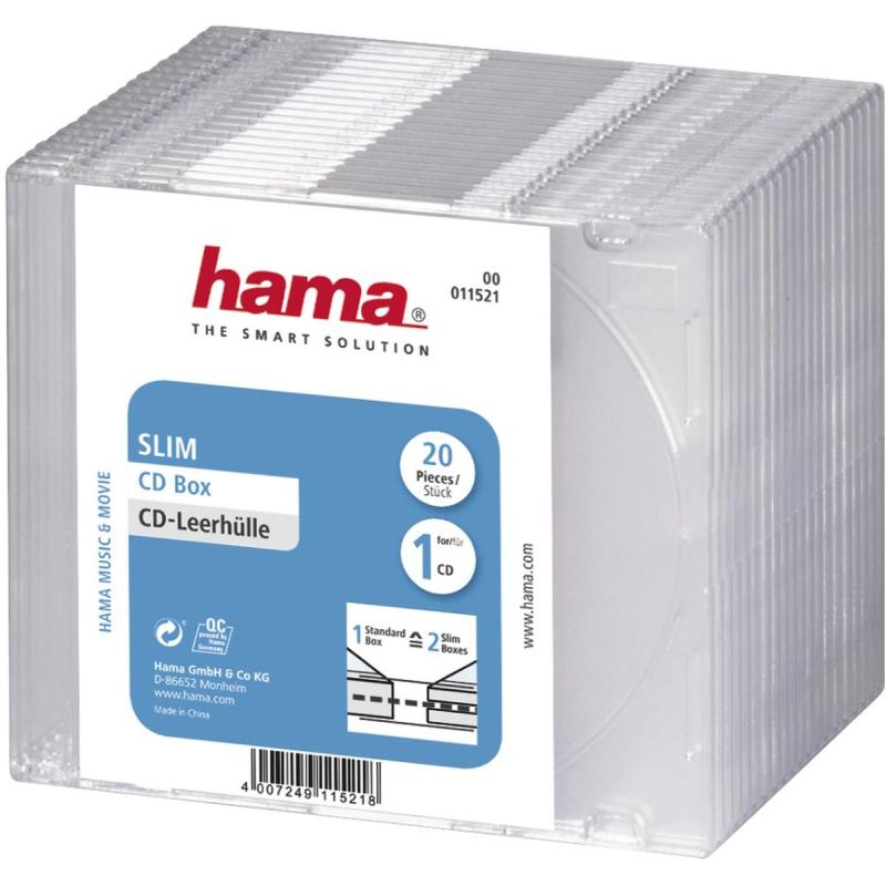 Hama CD Slim Box Pack Of 20 PCS. Transparent Store-P