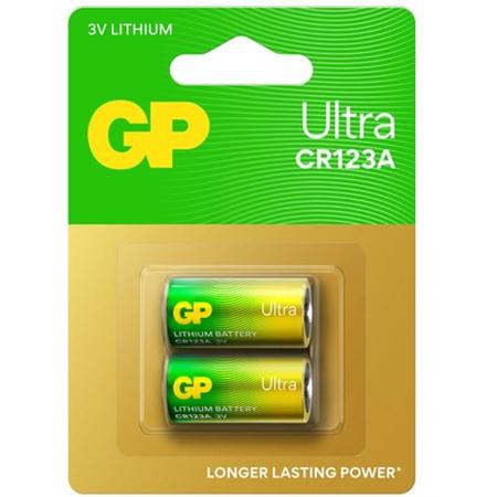 GP CR123A Battery GP Ultra Lithium 2 PCs