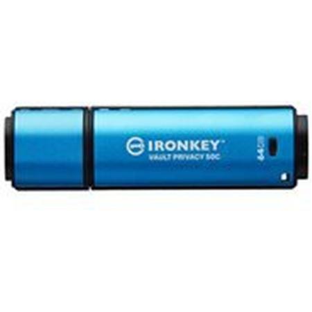 Kingston 64GB USB-C IronKey Vault P 50C AES-256