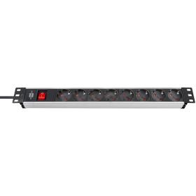 Brennenstuhl Alu-Line 19 inch PDU 16A w/ 8X Type F Sockets w/ Switch