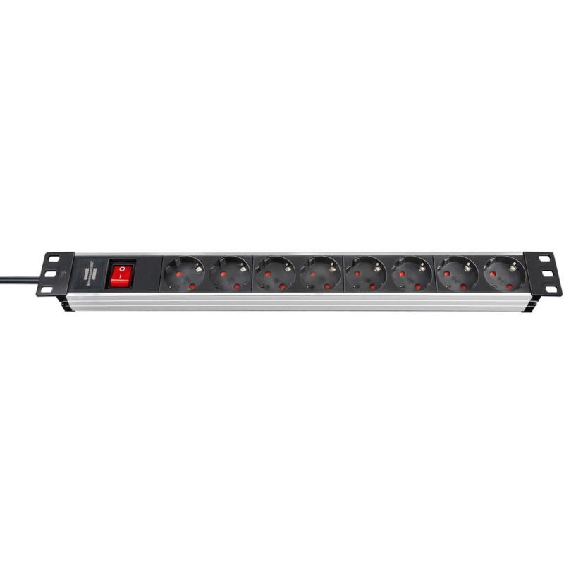 Brennenstuhl Alu-Line 19 inch PDU 16A w/ 8X Type F Sockets w/ Switch