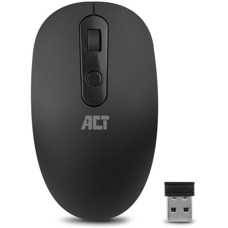 ACT Wireless Mouse USB Nano Receiver 1200 DPI Black