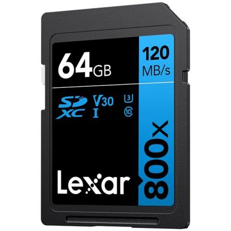 Lexar SDXC Blue Series UHS-I 800X 64GB V30