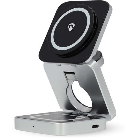 Nedis Wireless Charger|3IN1| 2.5 / 5 / 15 W | LED-Indicatie USB-A / USB-C|1.00 M