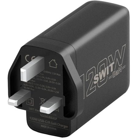 SWIT UC-2120U UC-2120U | 120W 2XUSB-C And 2XUSB-A Gan Charger UK Plug