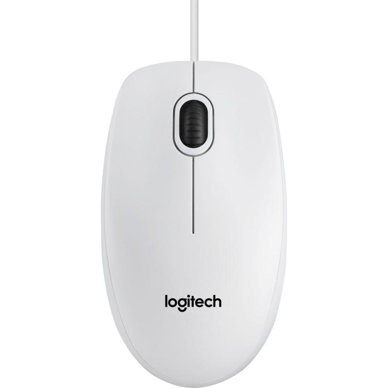 Logitech B100 USB Optisch 800DPI Ambidextrous White Mouse