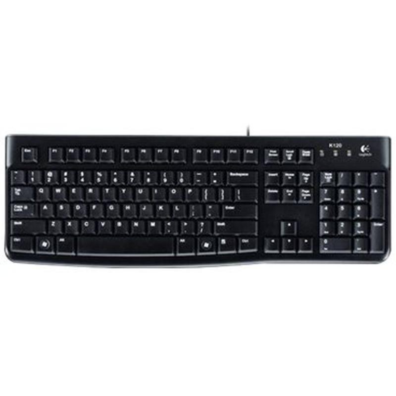 Logitech K120 Corded Keyboard Black OEM UK