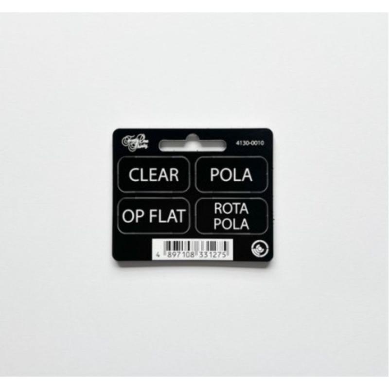 Forty One Thirty General Tags Clear Pola Op Flat Rota Pola w/ Velcro Black/White