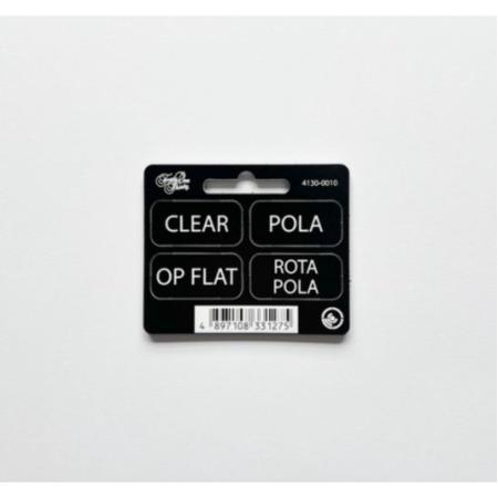 Forty One Thirty General Tags Clear Pola Op Flat Rota Pola w/ Velcro Black/White