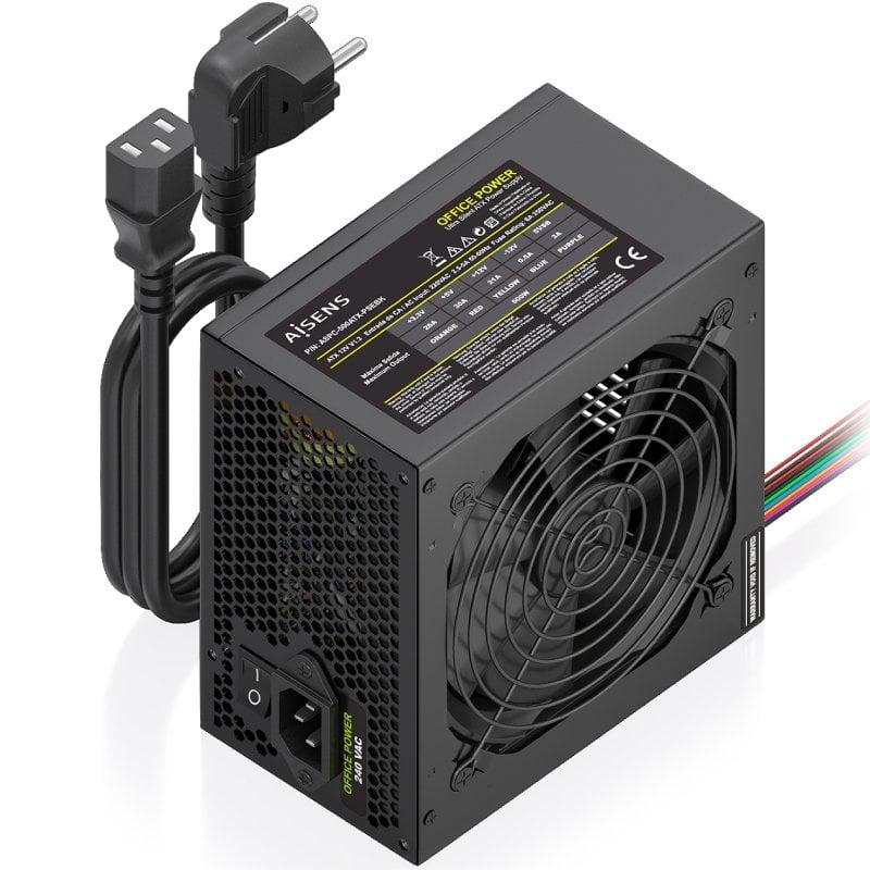 Fuente de Alimentación Aisens ASPC-500ATX-PSEBK/ 500W/ Ventilador 12cm