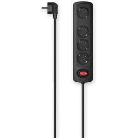 Hama Power Strip 4-FOLD Switch Wall Mounting 1.5 M Black