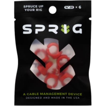 Sprig Red 1/4”-20 6-pack