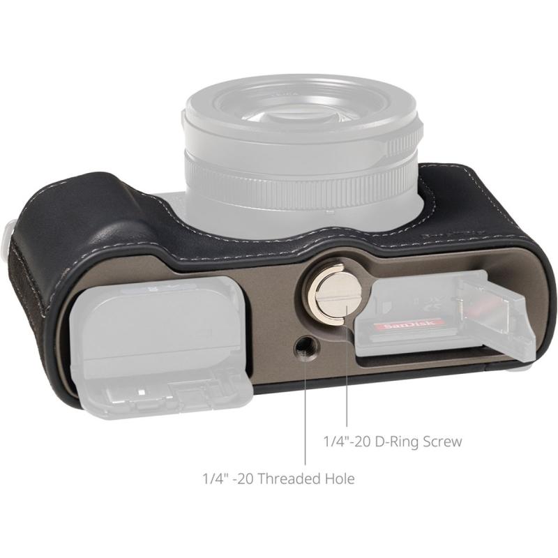 SmallRig 5698 Leather Half Case For Panasonic LUMIX L10 (Black)