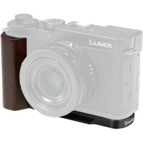 SmallRig SR5942 L-Shaped Mount Plate Wooden Handle For Panasonic LUMIX L10 Black