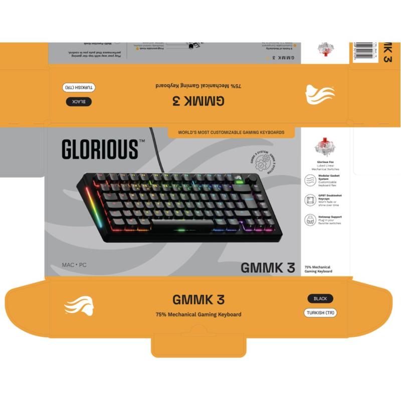 Glorious GMMK 3 Gaming Keyboard - 75% - Us QWERTY - Black