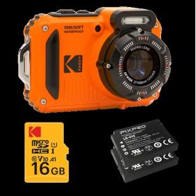 Kodak WPZ 2 Orange Kit w/ 2 Accu&amp;#039;s SD Kaart