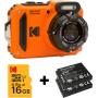 Kodak WPZ 2 Orange Kit w/ 2 Accu&amp;#039;s SD Kaart