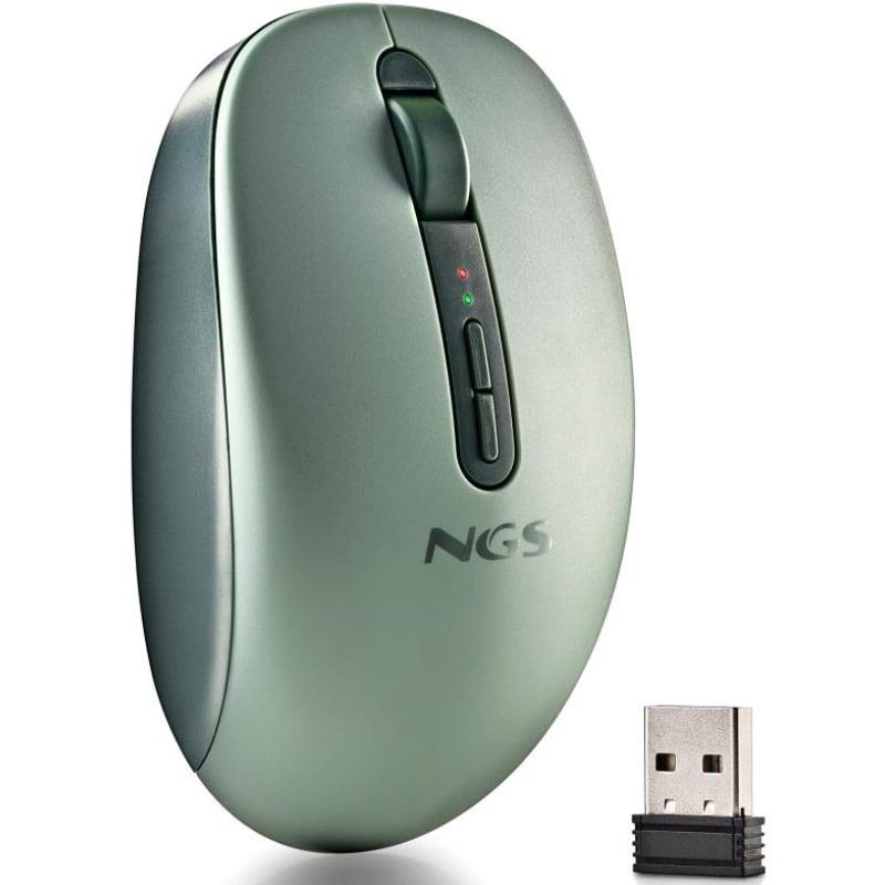 Ratón Ergonómico Inalámbrico NGS Fog Dual FOGDUALGREEN Silencioso/ Hasta 1600 DPI/ Verde