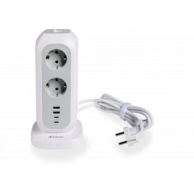 Verbatim EU Power Tower EUPT-01 11XAC / 2XUSB / 2XTYPE-C