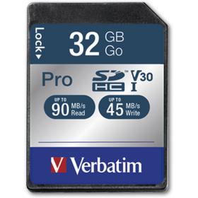 Verbatim Pro Flashgeheugenkaart 32 GB UHS Class 3 / CLASS10 300X/600X SDHC UHS-I