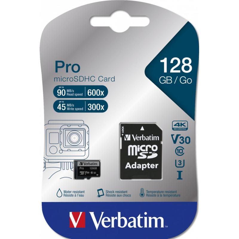 Verbatim Pro 600X MicroSDXC Memory Card 128GB