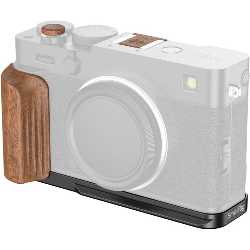 SmallRig 5985 L-Shaped Mount Plate w/ Wooden Handle For Fujifilm X-E5 (Black)