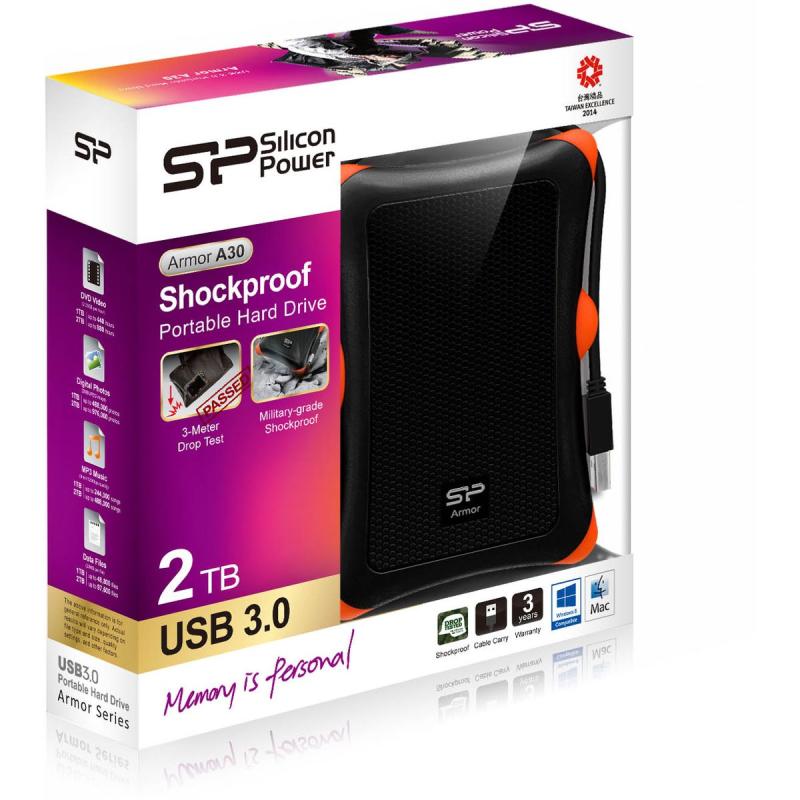Silicon Power Armor A30 Ext HDD 2TB USB 3.0 (Black)