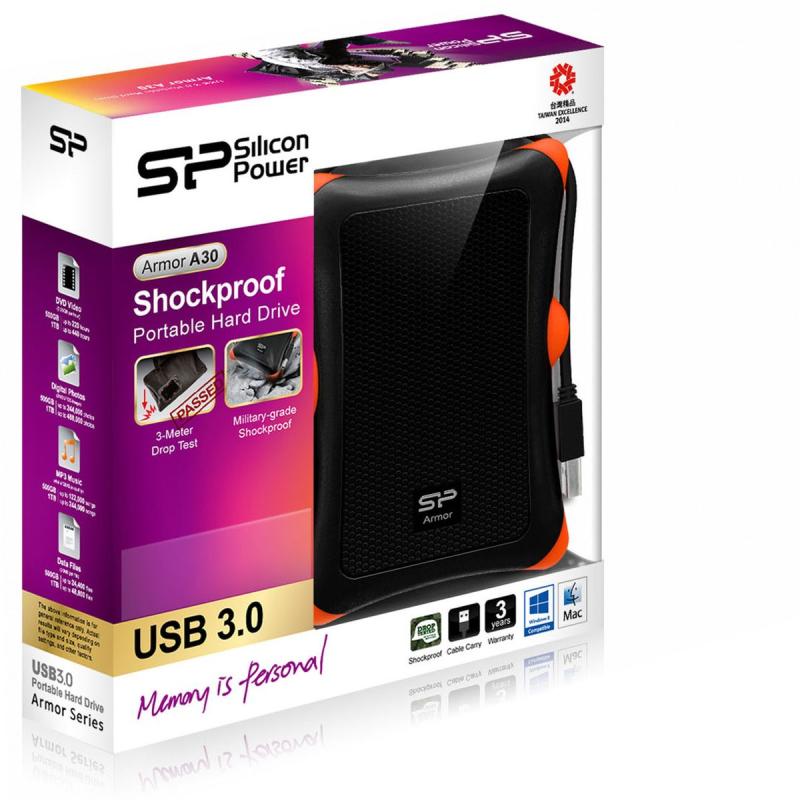Silicon Power Armor A30 Ext HDD Behuizing USB 3.0 (Black)