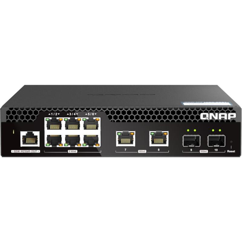 QNAP QSW-M2106R-2S2T - 6 X 2.5 2x10SFP 2X 10RJ45