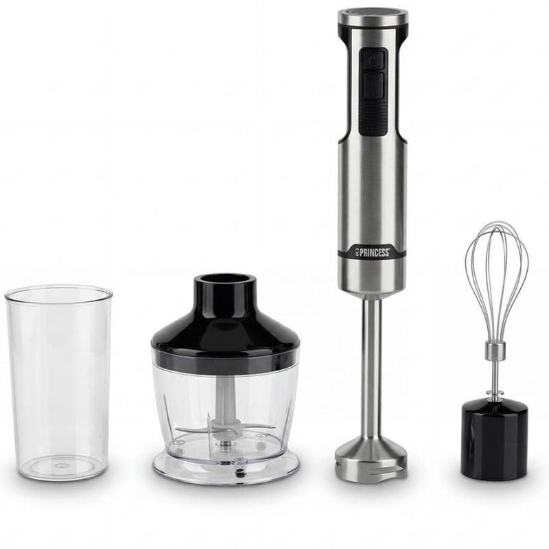 Batidora de mano Princess 221236/ 1500W/ 5 Velocidad/ Capacidad 0.8L/ Incluye Picadora y Batidor