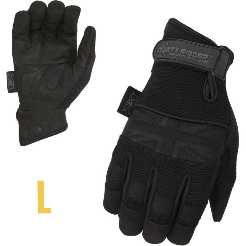 Dirty Rigger Comfort Fit Rigger Glove – Black Edition L