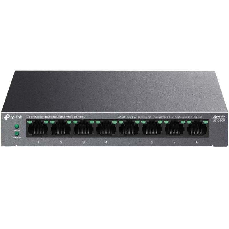 Switch TP-Link LS108GP 8 Puertos/ RJ-45 10/100/1000/ PoE+