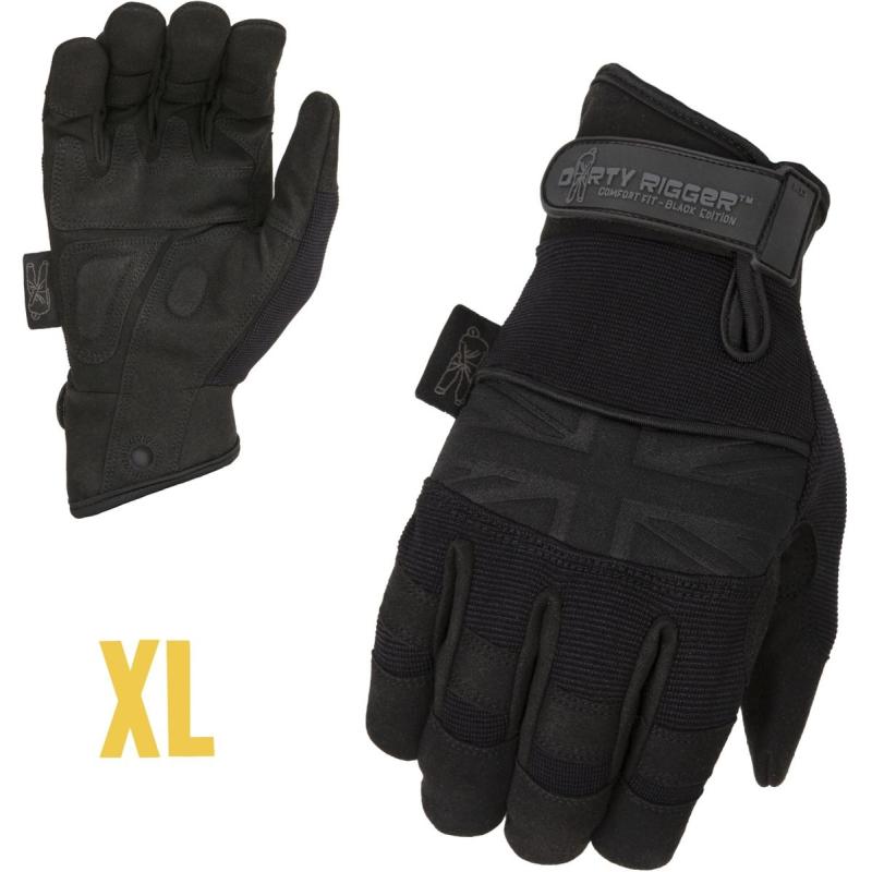 Dirty Rigger Comfort Fit Rigger Glove – Black Edition XL