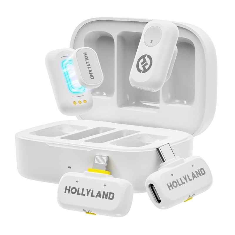 Comprar Hollyland LARK A1 Combo Blanco Marfil - Micrófono inalámbrico para móvil y cámara - Ganga Electrónica