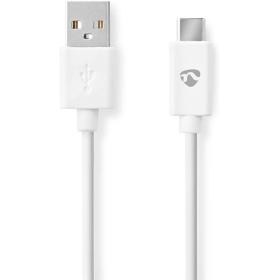 Nedis USB-Cable | USB-A Male | USB-C Male | 60W | 480 Mbps | 3M | White | Box