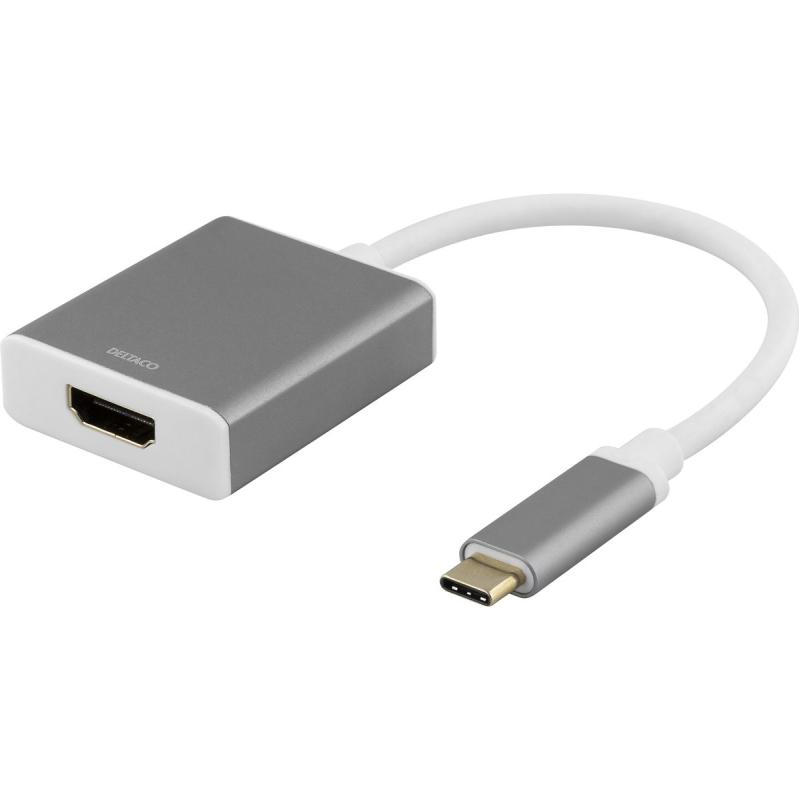 Deltaco USB-C To HDMI Adapter 4K 4096x2160 60Hz - Space Grey