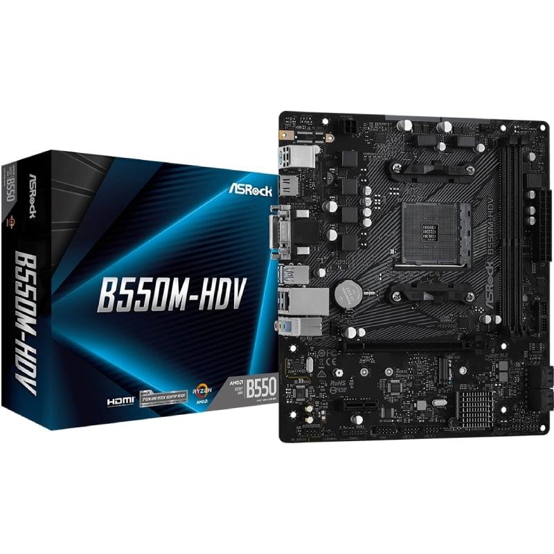 Placa Base Asrock B550M-HDV/ DDR4/ PCIe 4.0/ Socket AM4/ Micro ATX