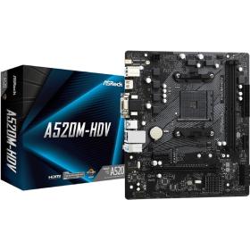Placa Base Asrock A520M-HDV/ DDR4/ PCIe 3.0/ Socket AM4/ Micro ATX