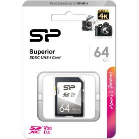 Silicon Power SDXC Card Superior Class 10 UHS-I U3 V30 64GB